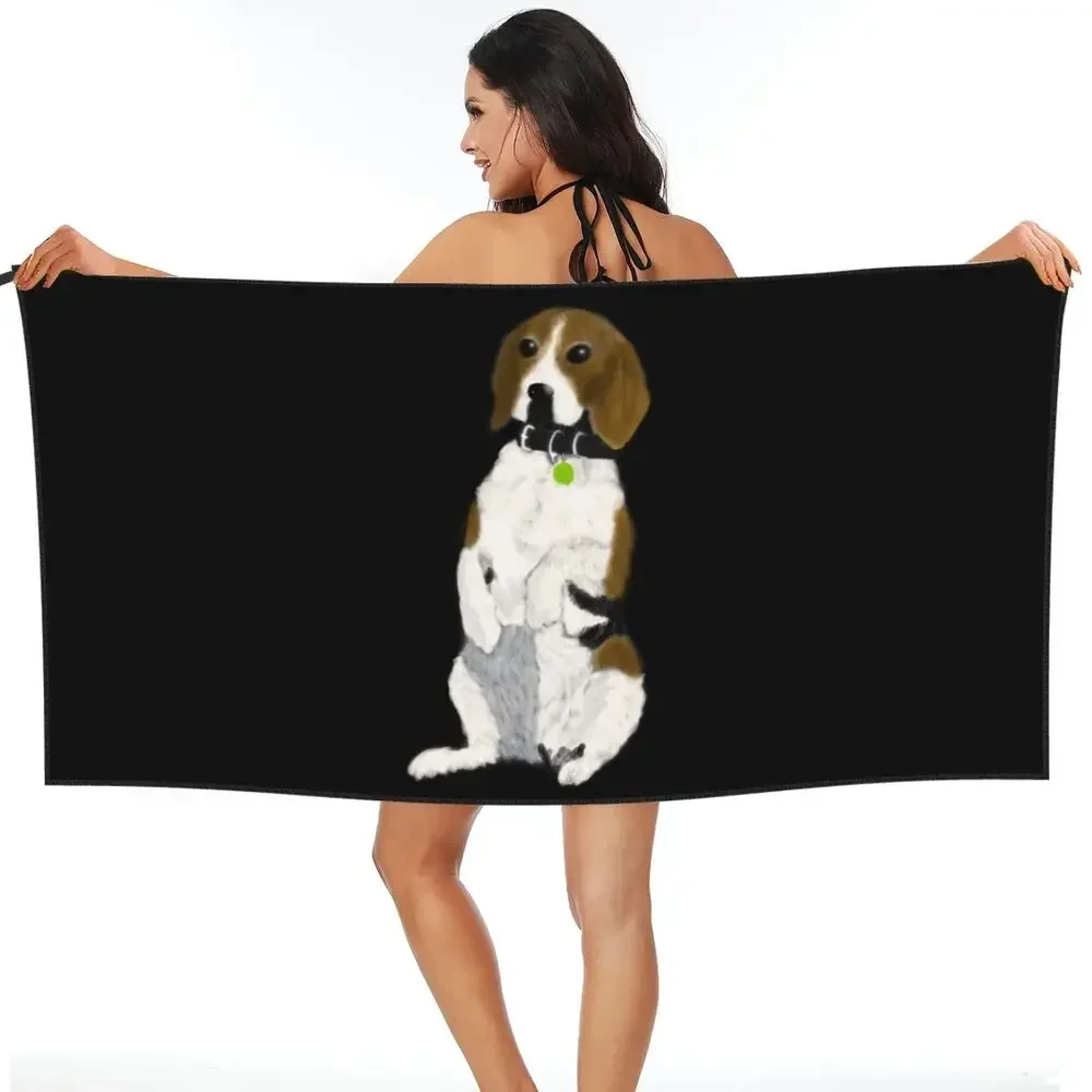 Beagle Beach Towel Soft Microfiber Quick Dry Absorbent Quick Towels For Swimming