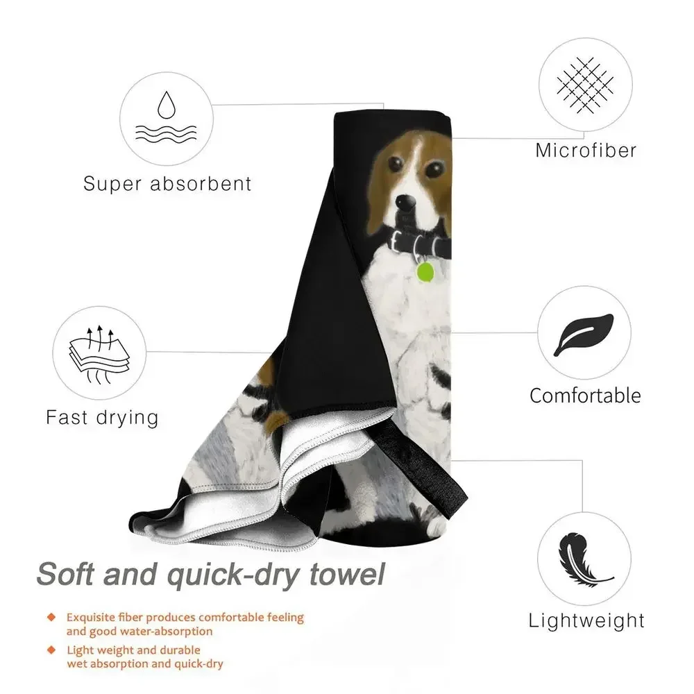 Beagle Beach Towel Soft Microfiber Quick Dry Absorbent Quick Towels For Swimming