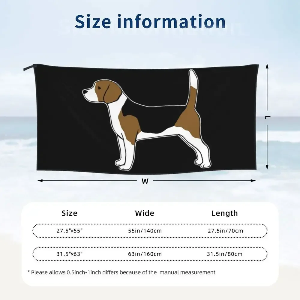 Beagle Beach Towel Soft Microfiber Quick Dry Absorbent Quick Towels For Swimming