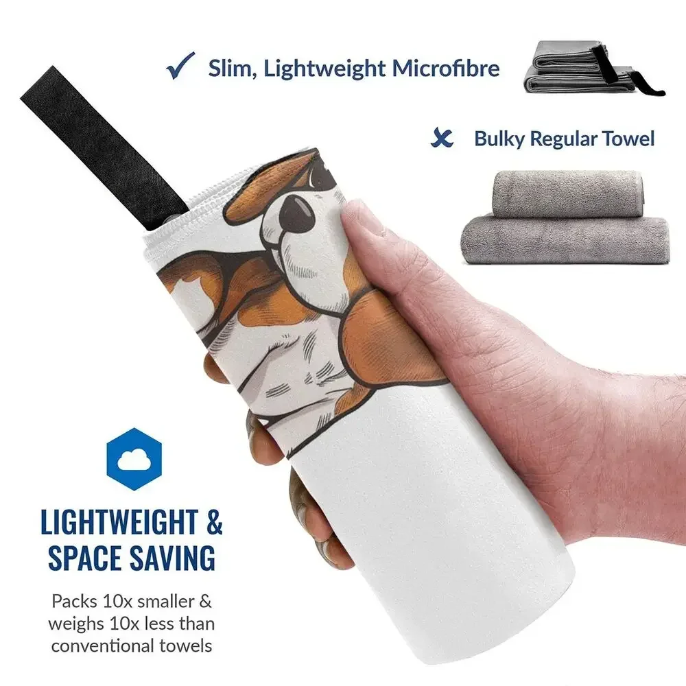 Beagle Beach Towel Soft Microfiber Quick Dry Absorbent Quick Towels For Swimming