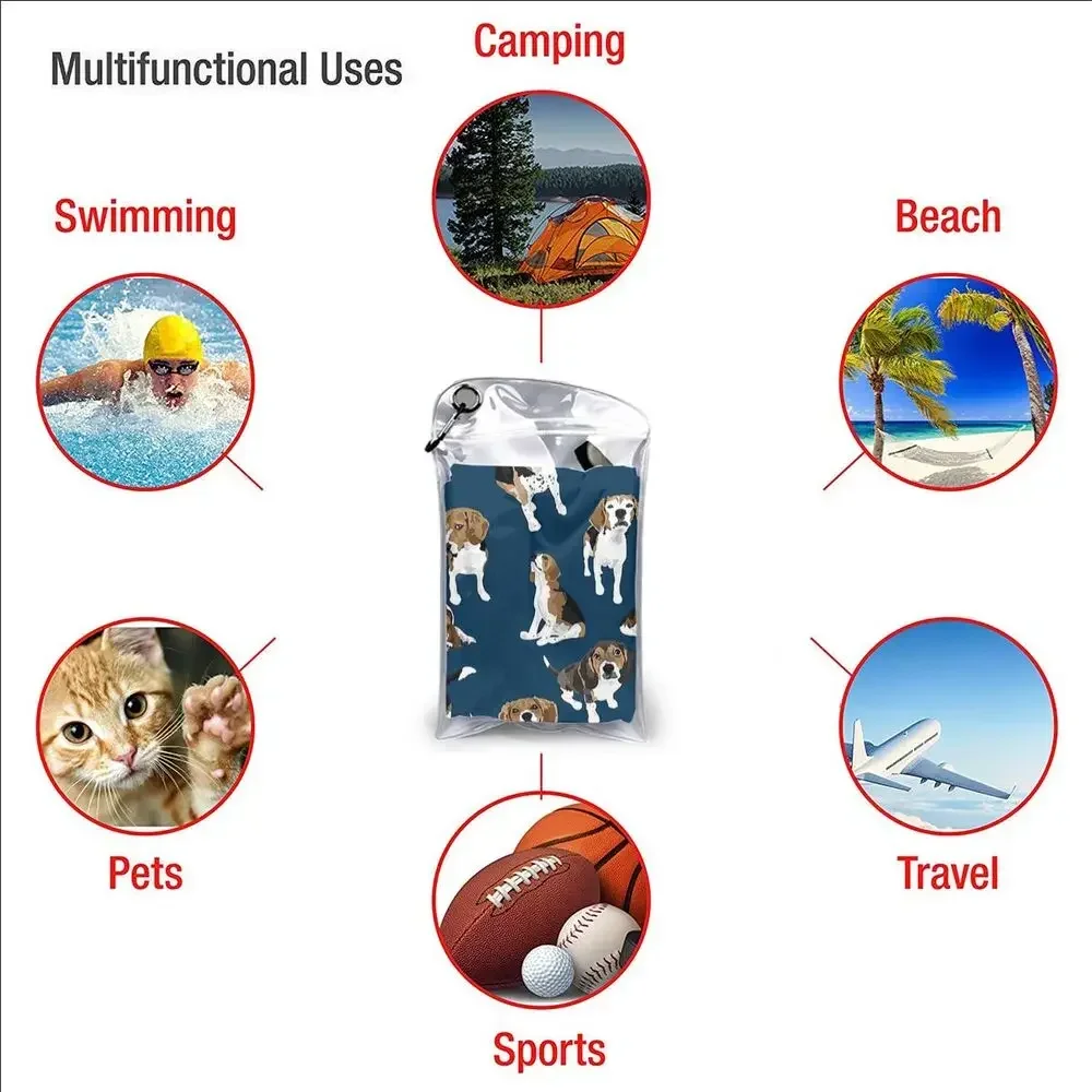 Beagle Beach Towel Soft Microfiber Quick Dry Absorbent Quick Towels For Swimming