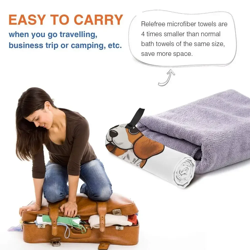 Beagle Beach Towel Soft Microfiber Quick Dry Absorbent Quick Towels For Swimming