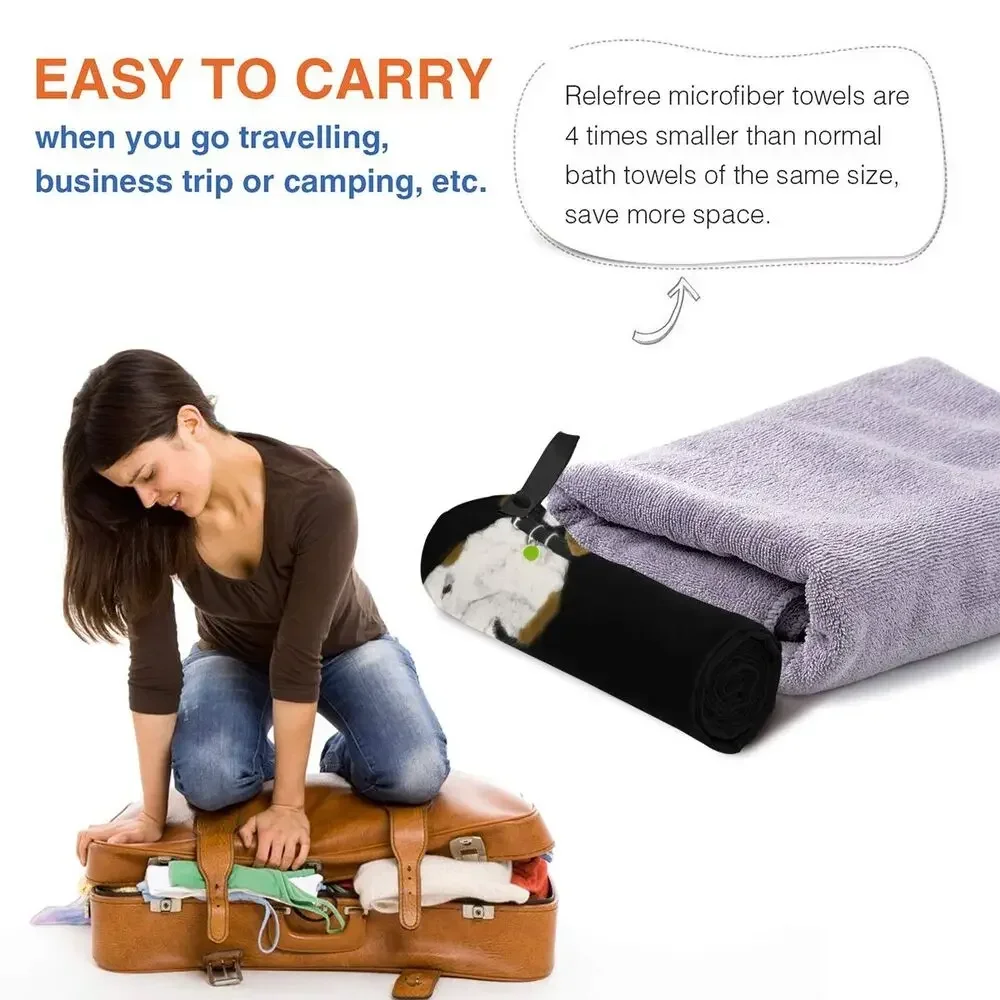 Beagle Beach Towel Soft Microfiber Quick Dry Absorbent Quick Towels For Swimming