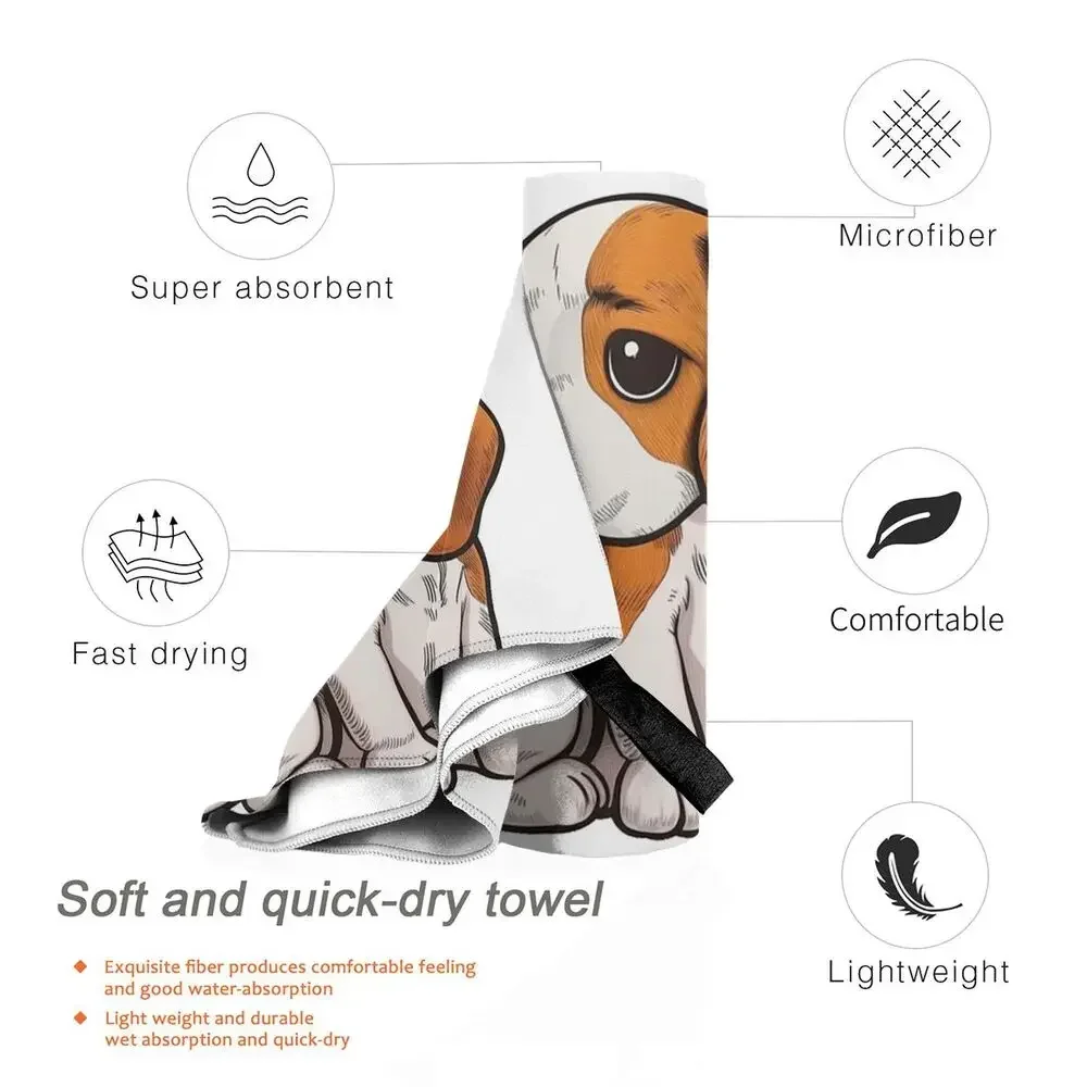 Beagle Beach Towel Soft Microfiber Quick Dry Absorbent Quick Towels For Swimming