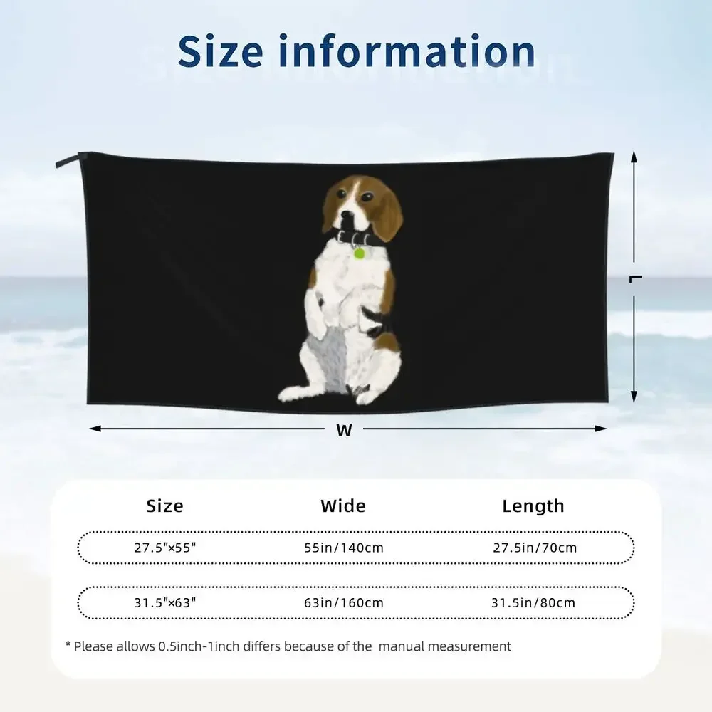 Beagle Beach Towel Soft Microfiber Quick Dry Absorbent Quick Towels For Swimming