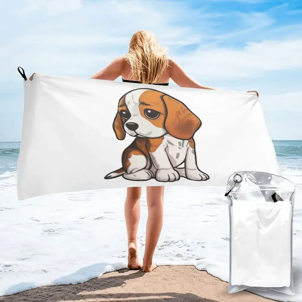 Beagle Beach Towel Soft Microfiber Quick Dry Absorbent Quick Towels For Swimming