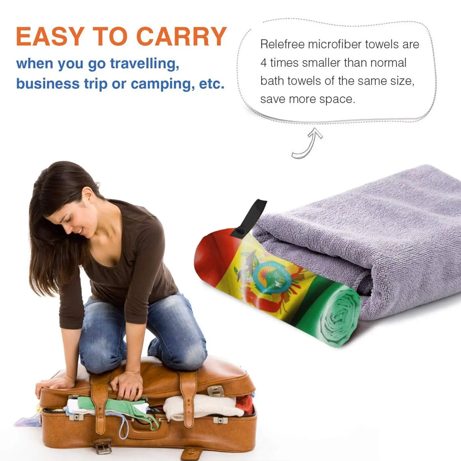 Towel Bolivia Flag 2572 Bolivia Flag Bolivian Texture Patriotic Ripple Shadow Creased