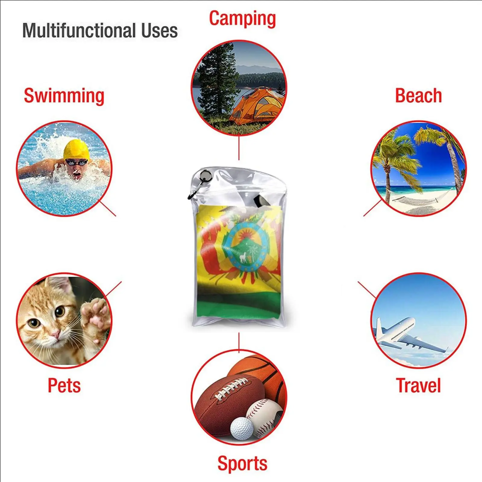 Towel Bolivia Flag 2572 Bolivia Flag Bolivian Texture Patriotic Ripple Shadow Creased