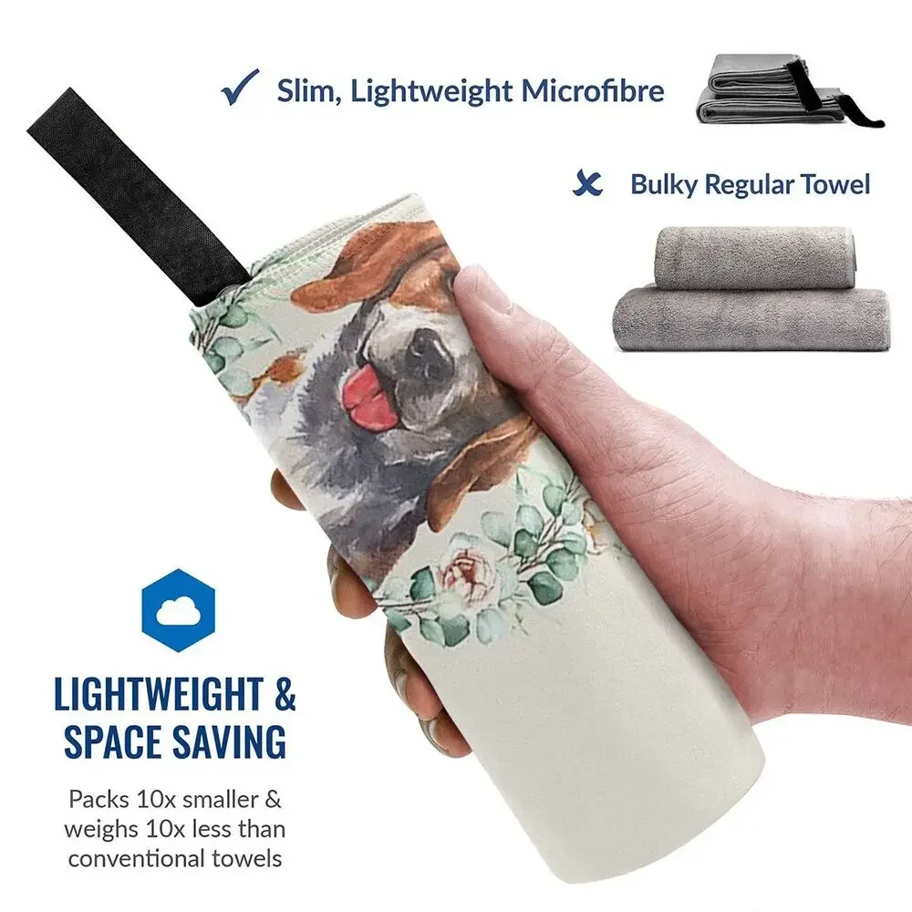 Happy Couch Dog Cute Beagle Beach Towel Soft Microfiber Quick Dry Absorbent Quick Towels For Bath