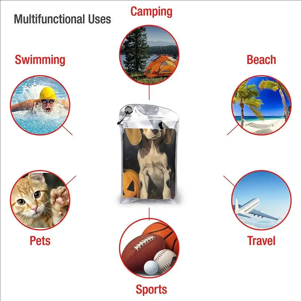 Happy Couch Dog Cute Beagle Beach Towel Soft Microfiber Quick Dry Absorbent Quick Towels For Bath