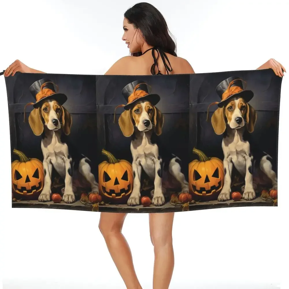 Happy Couch Dog Cute Beagle Beach Towel Soft Microfiber Quick Dry Absorbent Quick Towels For Bath