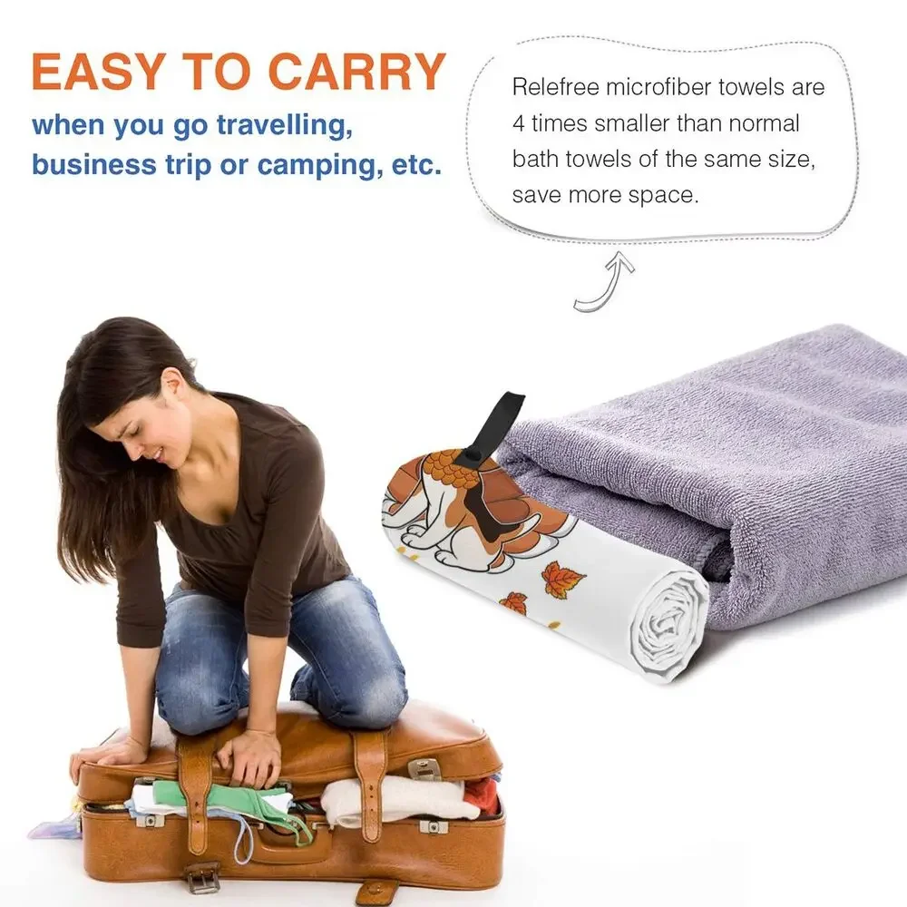 Happy Couch Dog Cute Beagle Beach Towel Soft Microfiber Quick Dry Absorbent Quick Towels For Bath