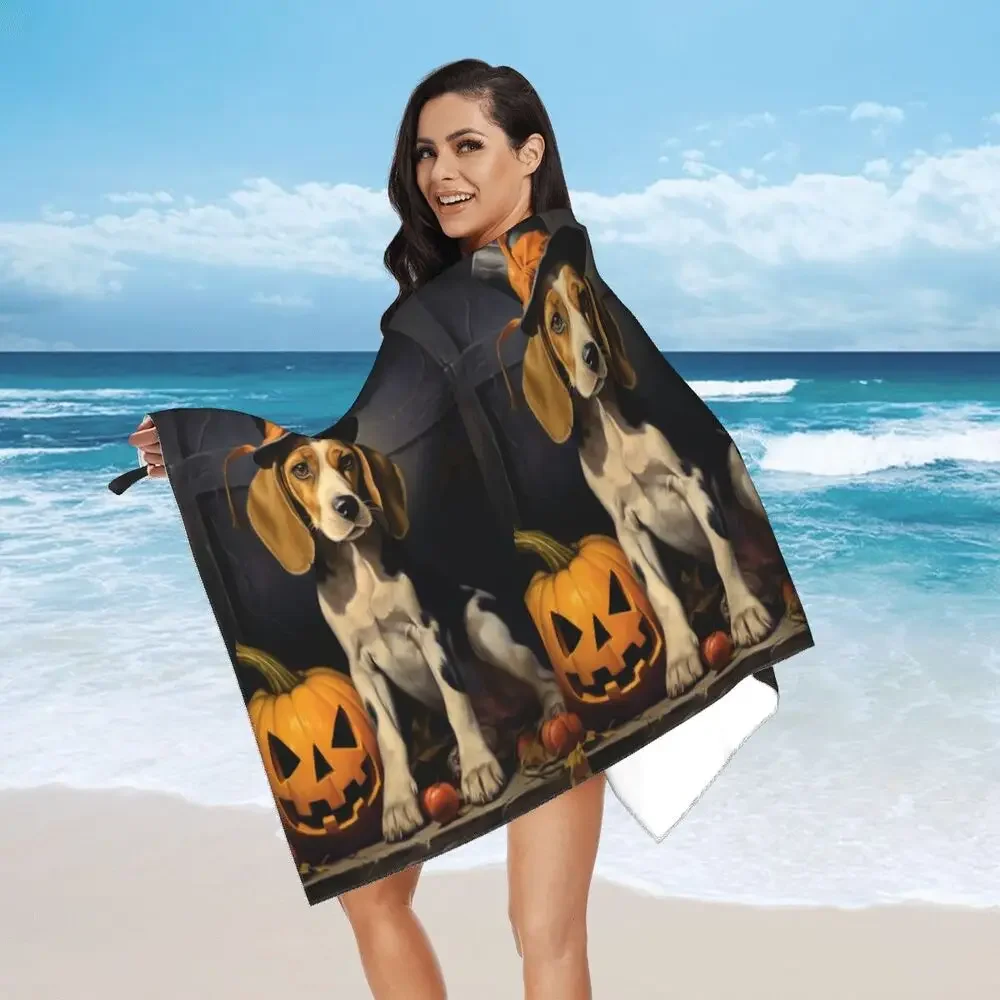 Happy Couch Dog Cute Beagle Beach Towel Soft Microfiber Quick Dry Absorbent Quick Towels For Bath