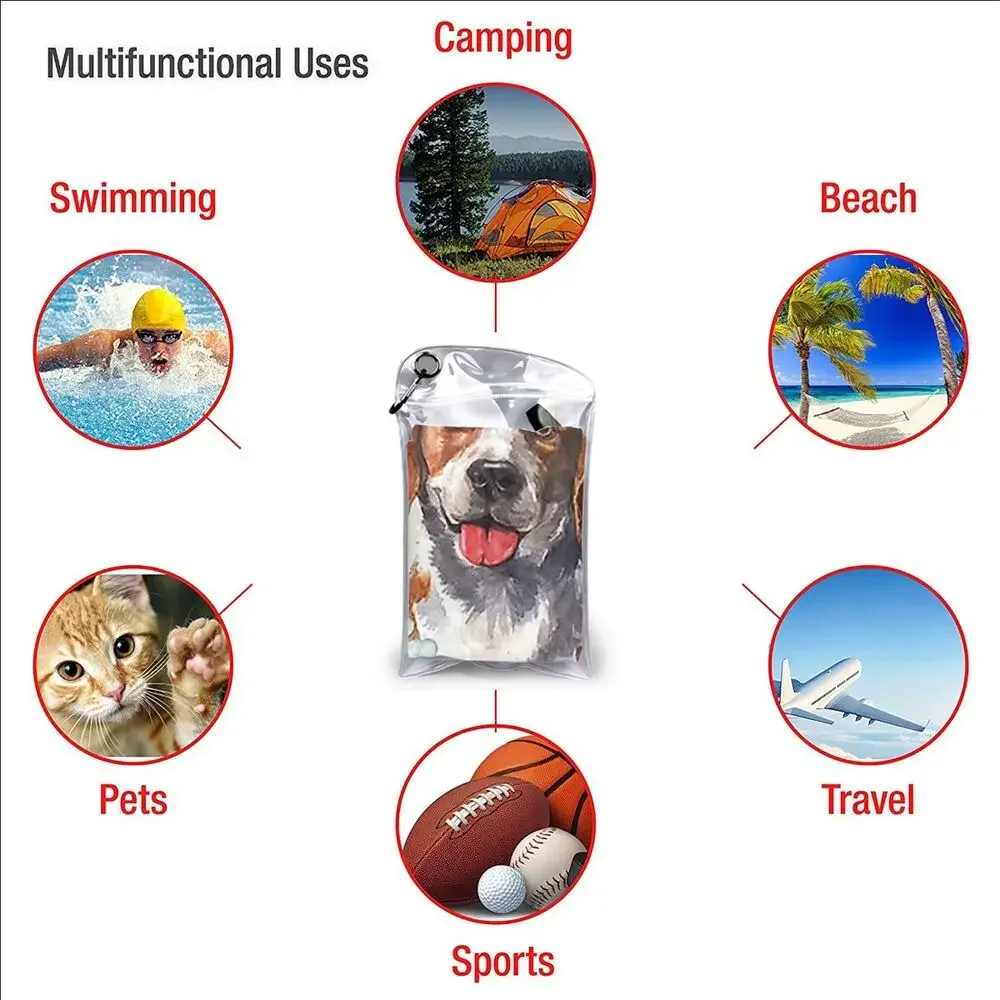 Happy Couch Dog Cute Beagle Beach Towel Soft Microfiber Quick Dry Absorbent Quick Towels For Bath