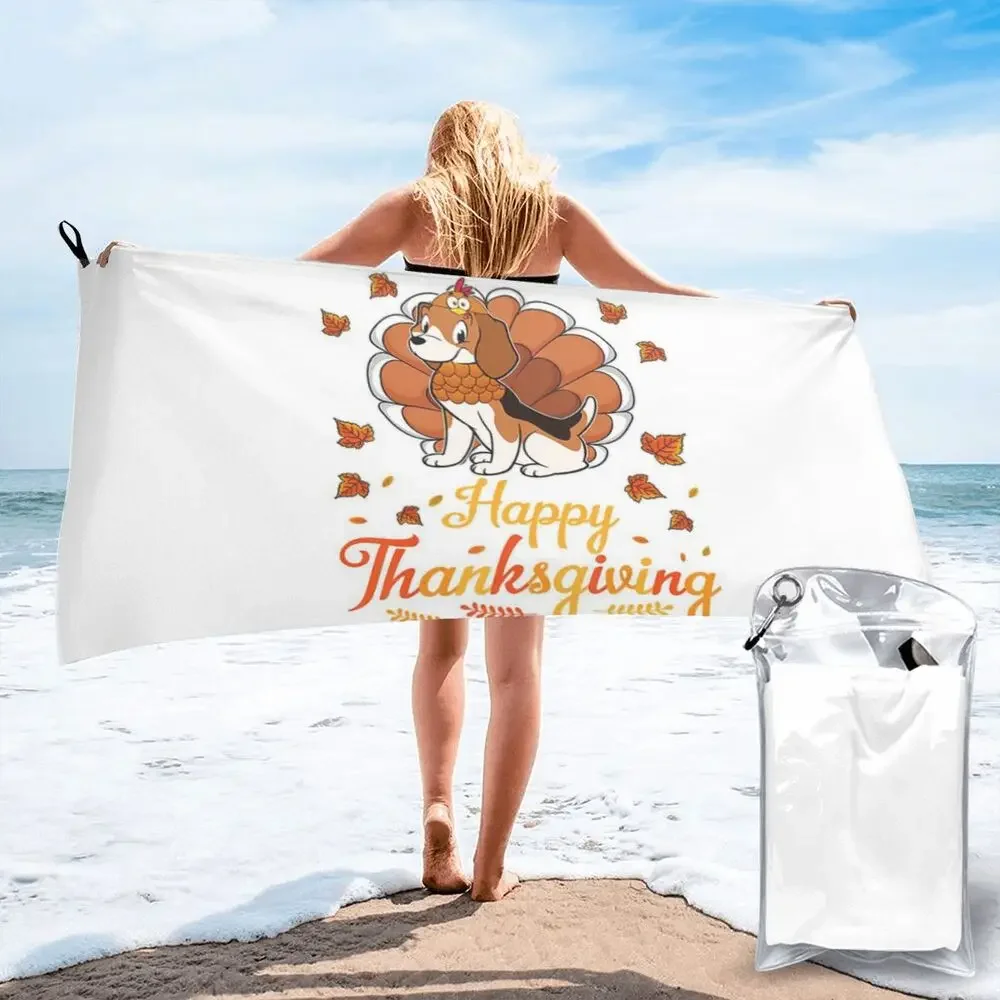 Happy Couch Dog Cute Beagle Beach Towel Soft Microfiber Quick Dry Absorbent Quick Towels For Bath