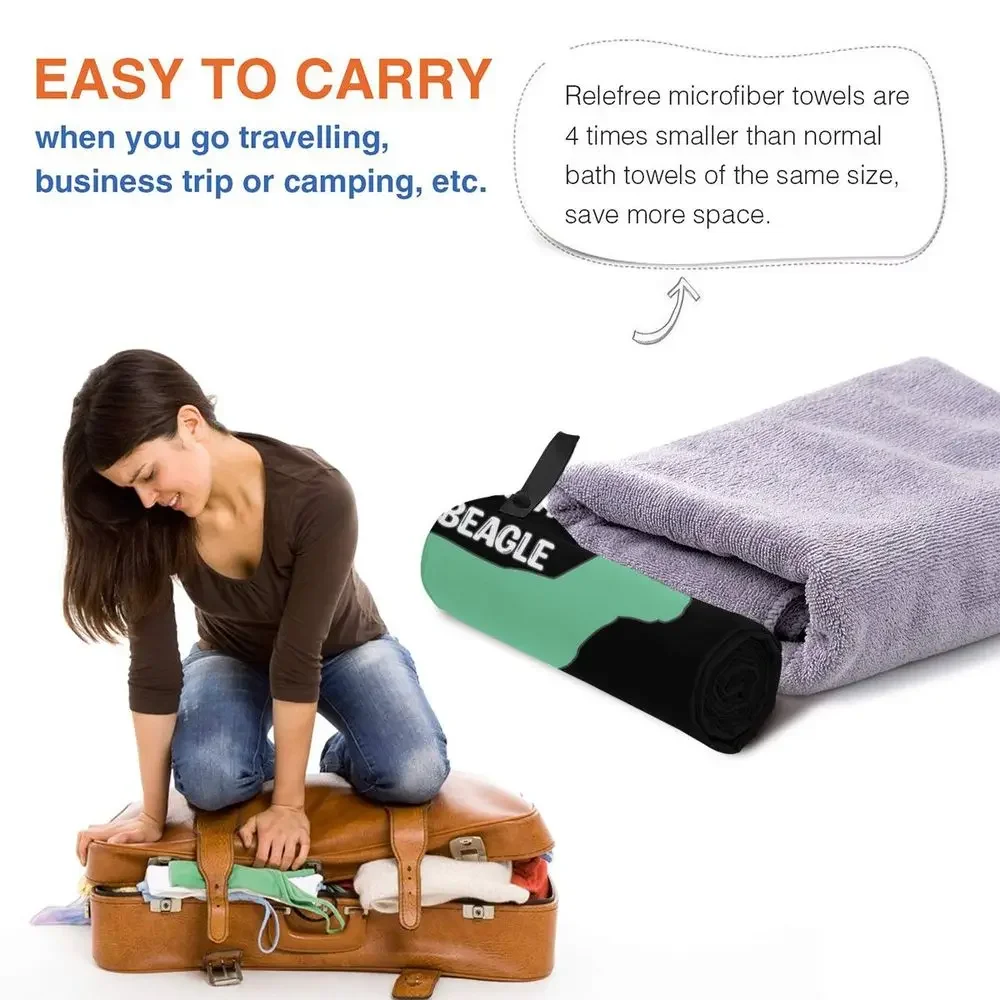 Happy Couch Dog Cute Beagle Beach Towel Soft Microfiber Quick Dry Absorbent Quick Towels For Bath