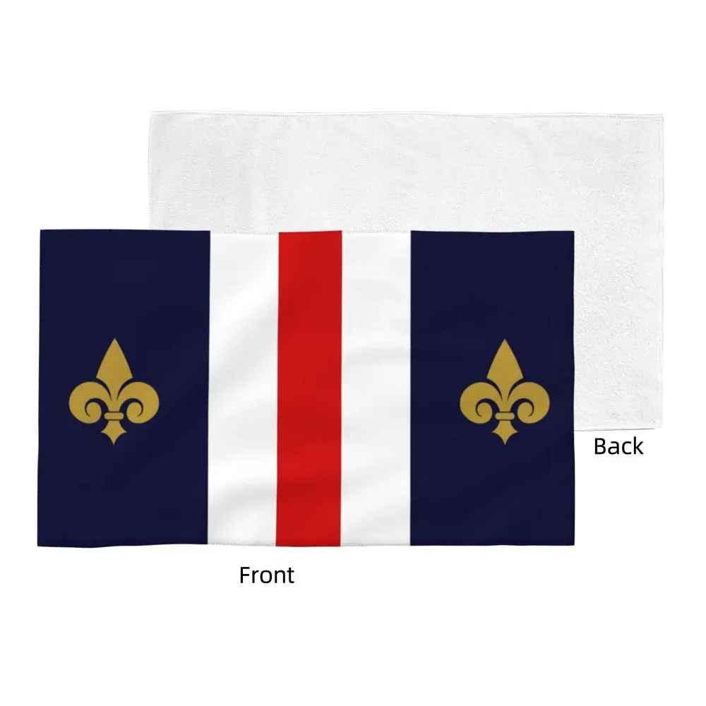 Custom Quick Dry Cotton Face Towel Absorbent Fleur-De-Lys Lily Flower Beach Towels