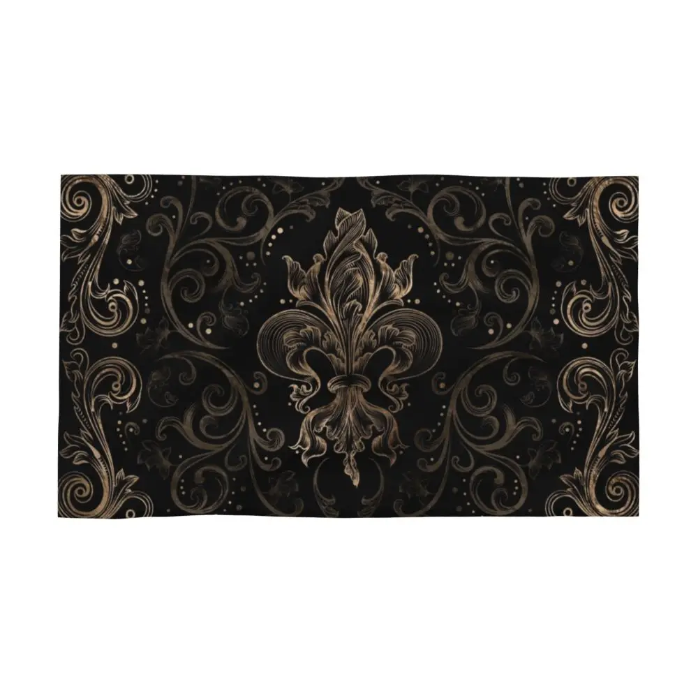 Custom Quick Dry Cotton Face Towel Absorbent Fleur-De-Lys Lily Flower Beach Towels