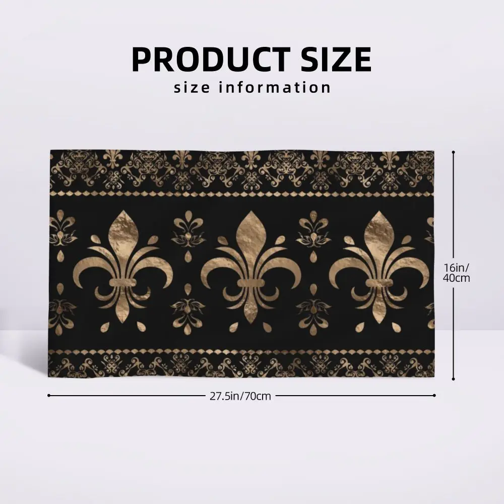 Custom Quick Dry Cotton Face Towel Absorbent Fleur-De-Lys Lily Flower Beach Towels