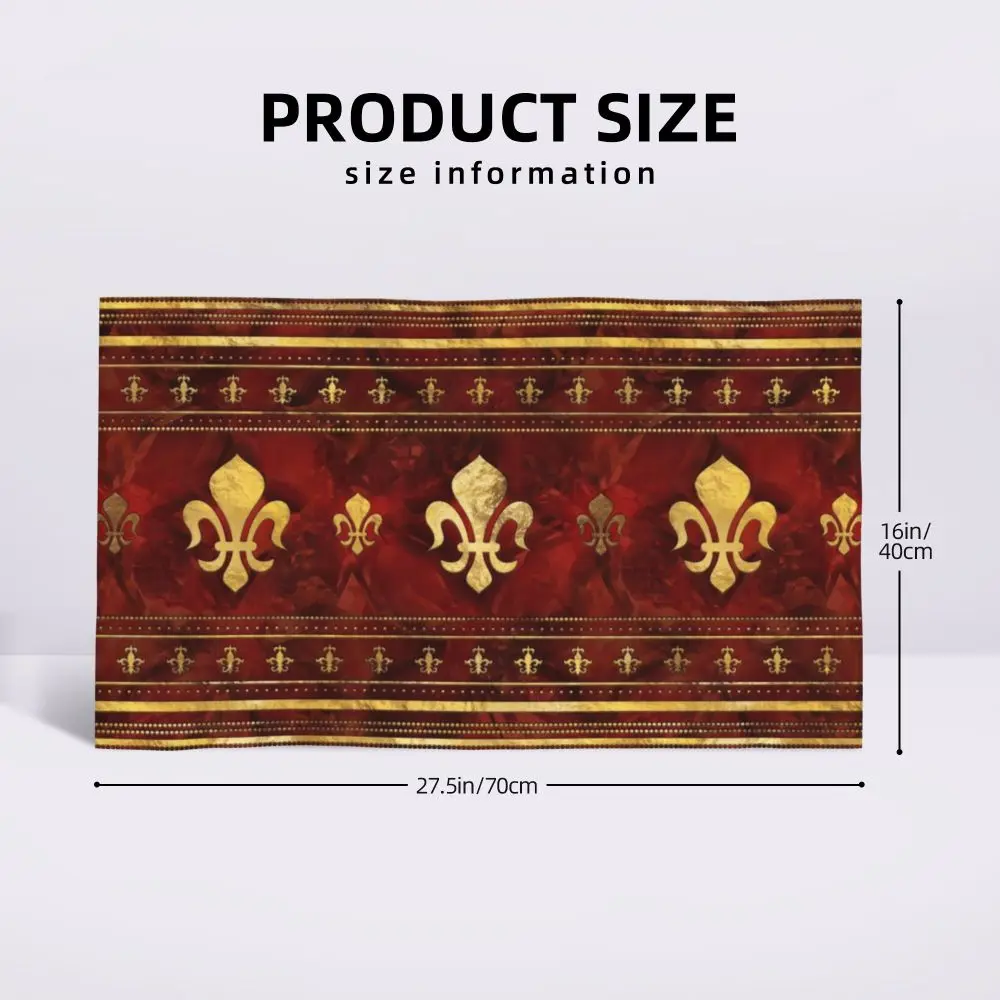 Custom Quick Dry Cotton Face Towel Absorbent Fleur-De-Lys Lily Flower Beach Towels