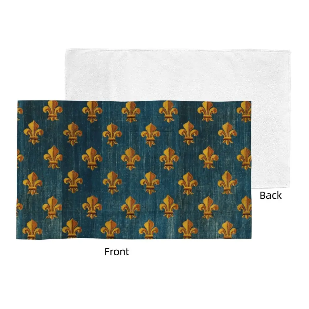 Custom Quick Dry Cotton Face Towel Absorbent Fleur-De-Lys Lily Flower Beach Towels