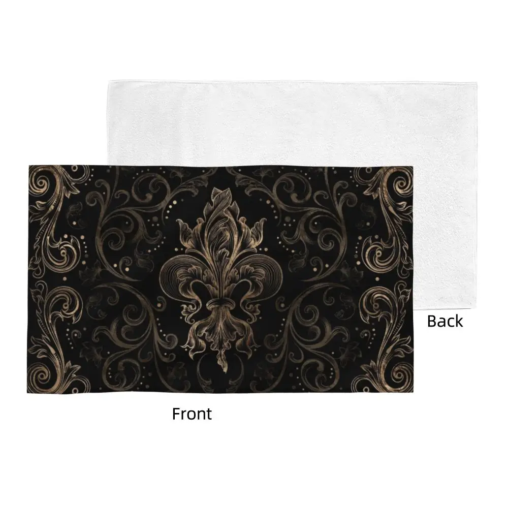 Custom Quick Dry Cotton Face Towel Absorbent Fleur-De-Lys Lily Flower Beach Towels
