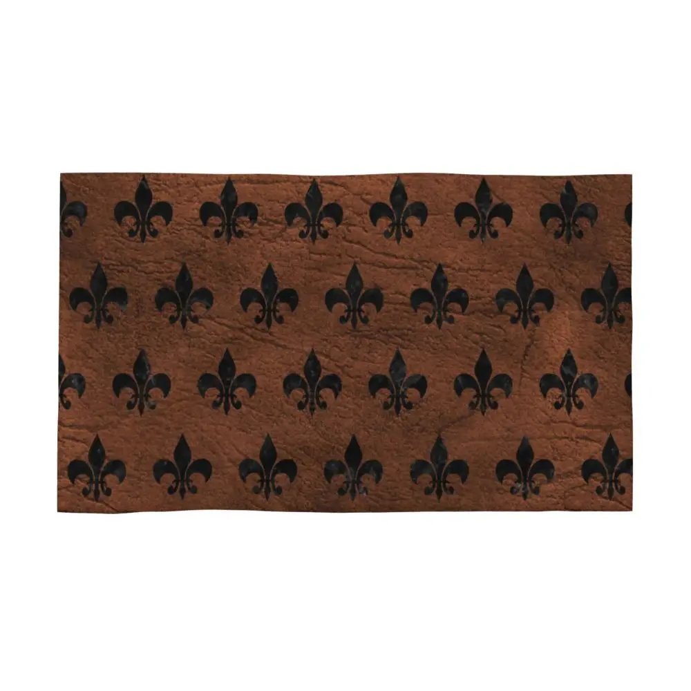 Custom Quick Dry Cotton Face Towel Absorbent Fleur-De-Lys Lily Flower Beach Towels