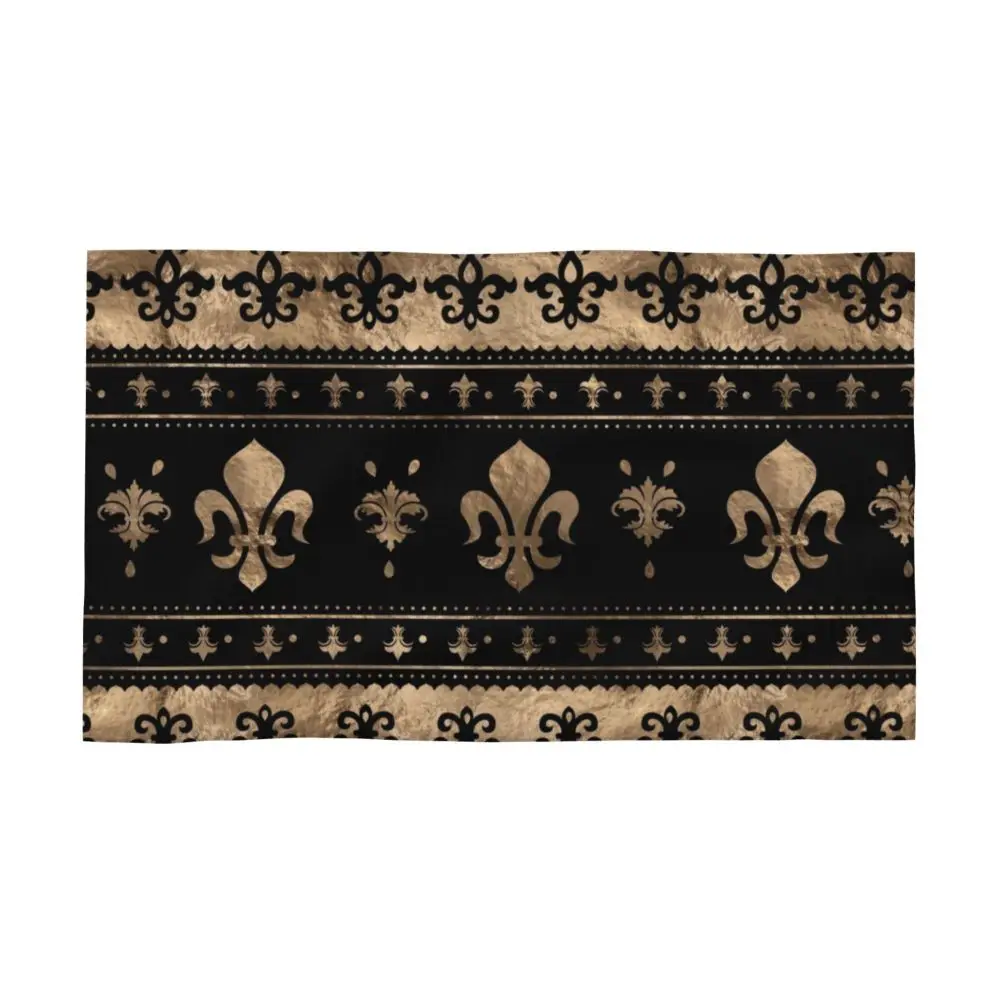 Custom Quick Dry Cotton Face Towel Absorbent Fleur-De-Lys Lily Flower Beach Towels