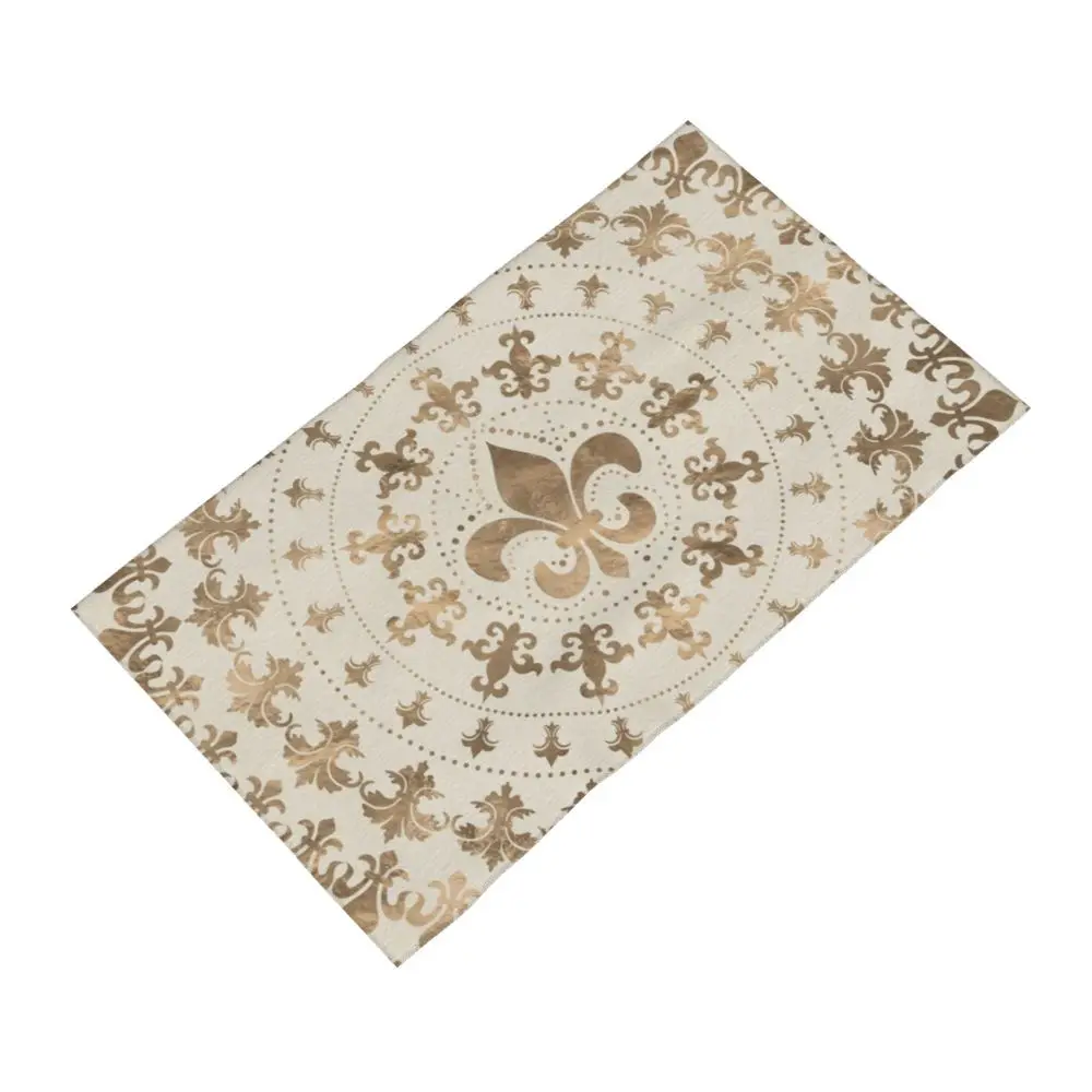 Custom Quick Dry Cotton Face Towel Absorbent Fleur-De-Lys Lily Flower Beach Towels