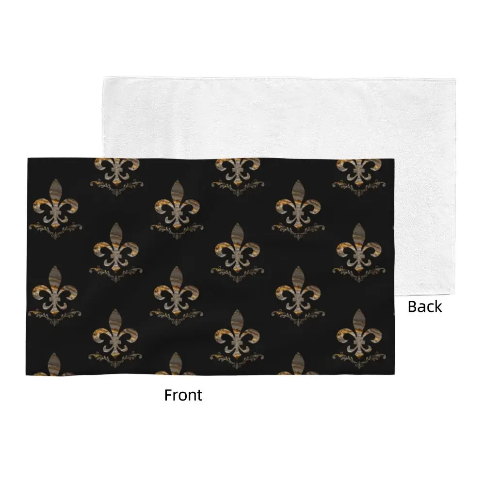Custom Quick Dry Cotton Face Towel Absorbent Fleur-De-Lys Lily Flower Beach Towels