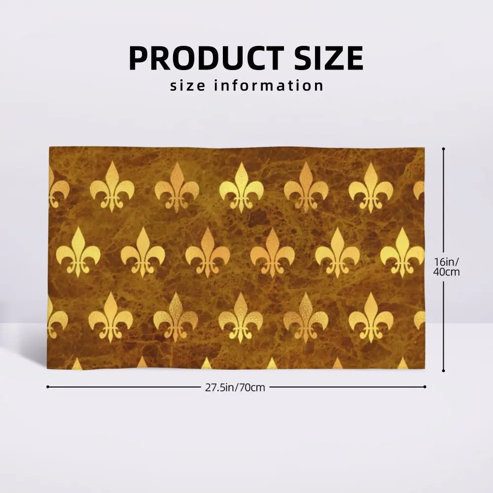 Custom Quick Dry Cotton Face Towel Absorbent Fleur-De-Lys Lily Flower Beach Towels