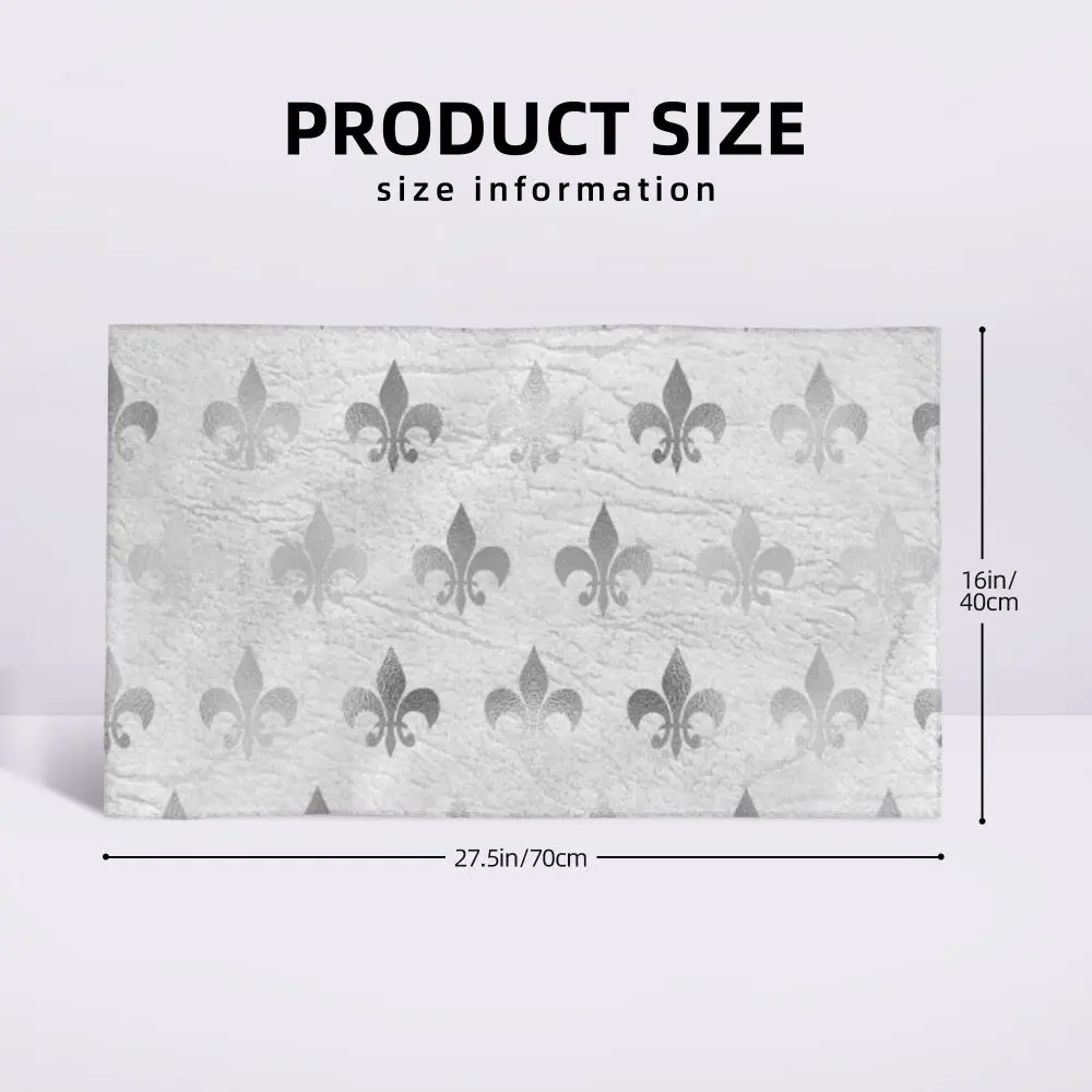 Custom Quick Dry Cotton Face Towel Absorbent Fleur-De-Lys Lily Flower Beach Towels