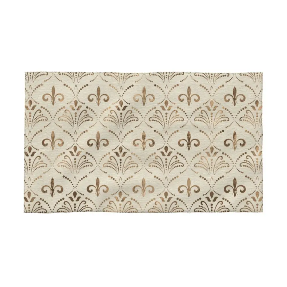 Custom Quick Dry Cotton Face Towel Absorbent Fleur-De-Lys Lily Flower Beach Towels