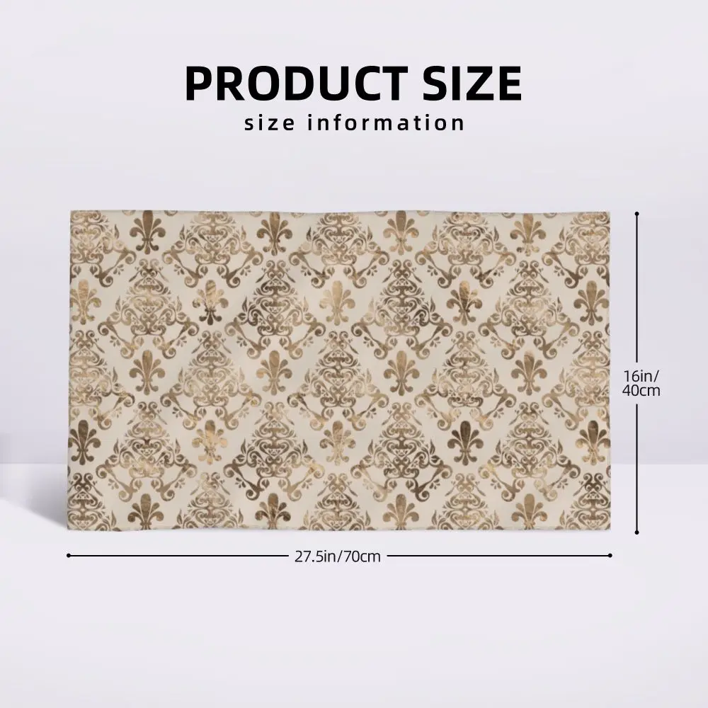 Custom Quick Dry Cotton Face Towel Absorbent Fleur-De-Lys Lily Flower Beach Towels