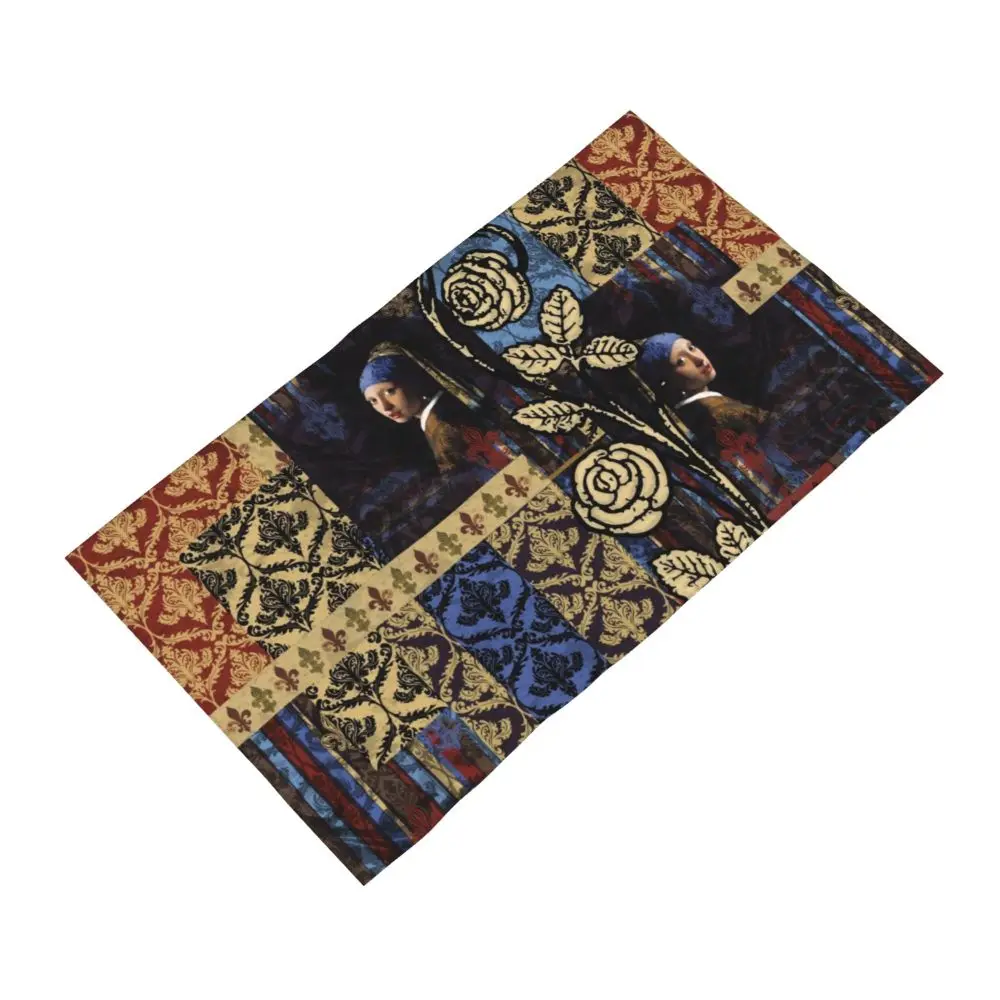 Custom Quick Dry Cotton Face Towel Absorbent Fleur-De-Lys Lily Flower Beach Towels