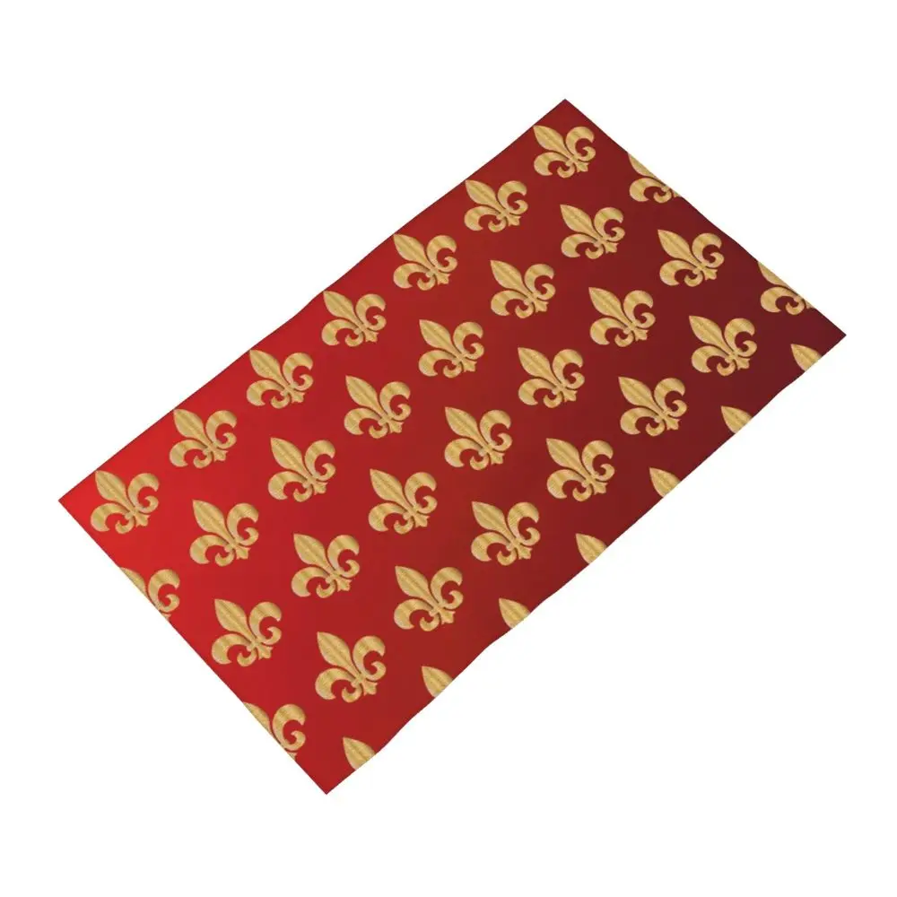 Custom Quick Dry Cotton Face Towel Absorbent Fleur-De-Lys Lily Flower Beach Towels