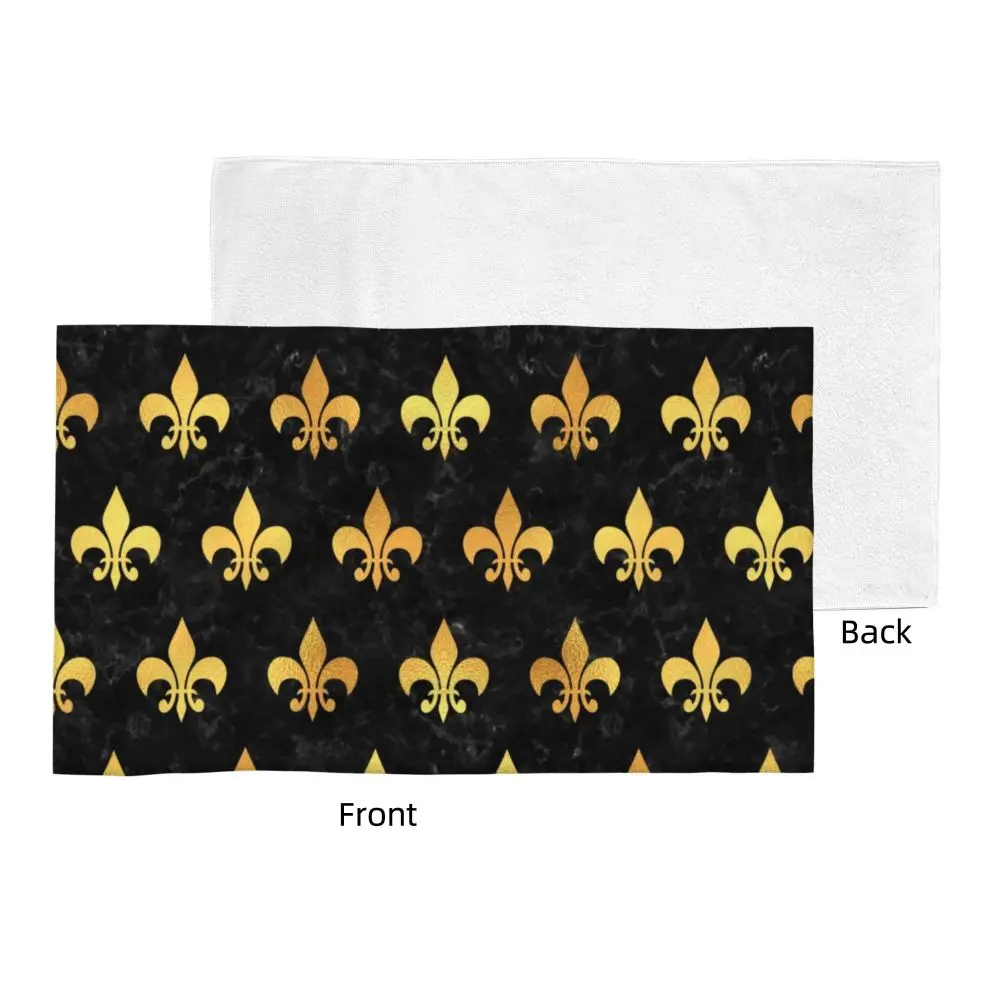Custom Quick Dry Cotton Face Towel Absorbent Fleur-De-Lys Lily Flower Beach Towels