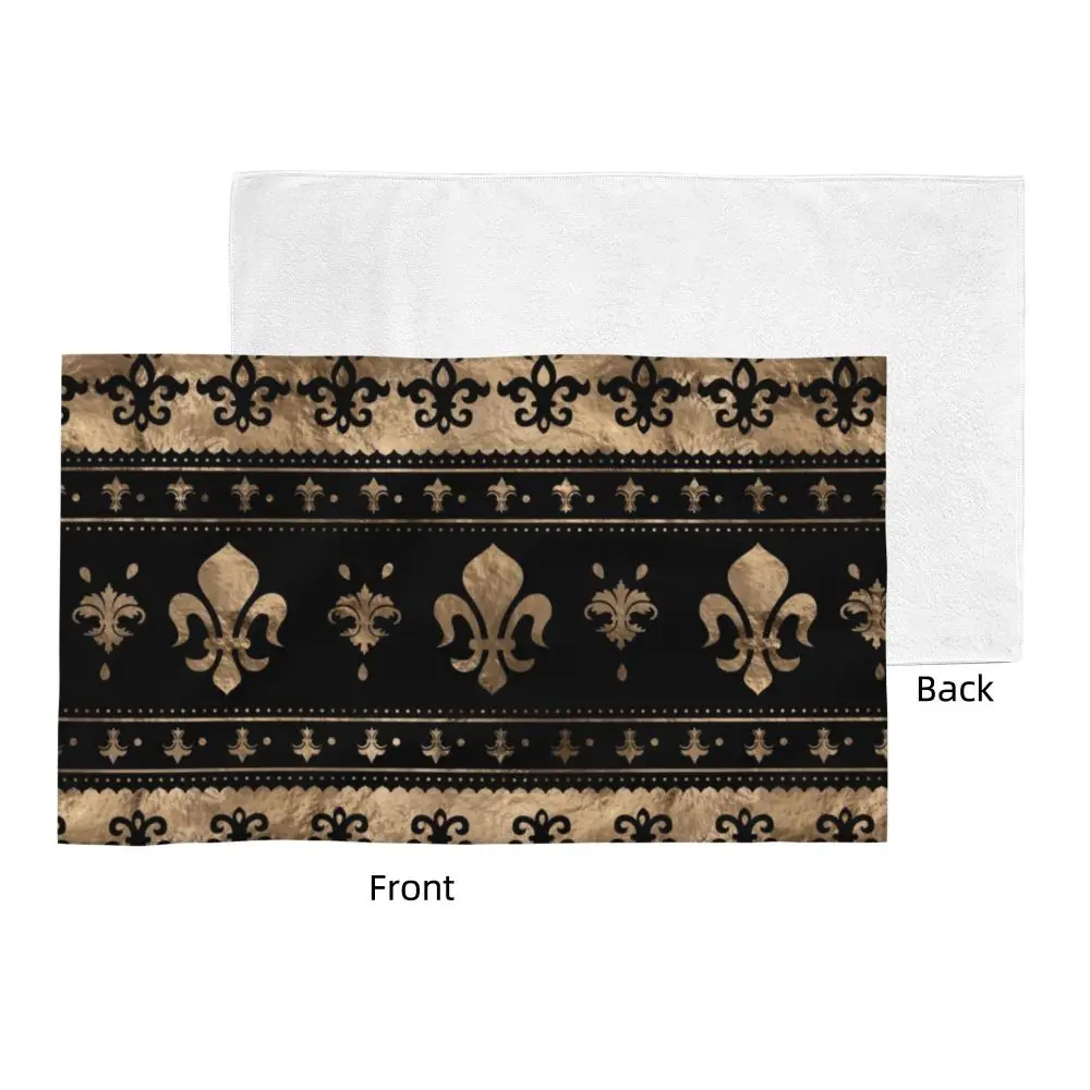 Custom Quick Dry Cotton Face Towel Absorbent Fleur-De-Lys Lily Flower Beach Towels