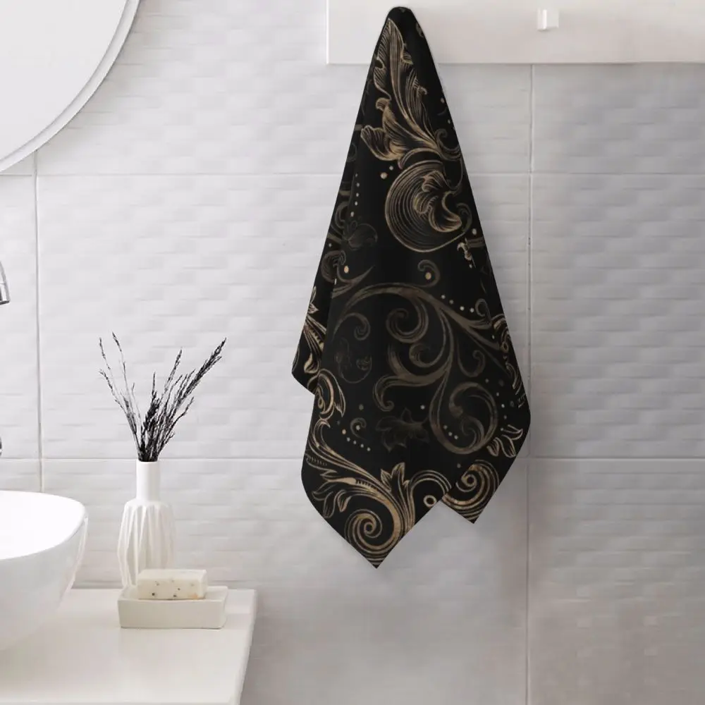 Custom Quick Dry Cotton Face Towel Absorbent Fleur-De-Lys Lily Flower Beach Towels