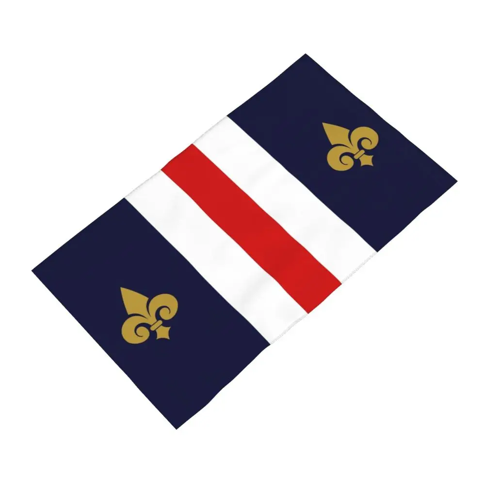 Custom Quick Dry Cotton Face Towel Absorbent Fleur-De-Lys Lily Flower Beach Towels