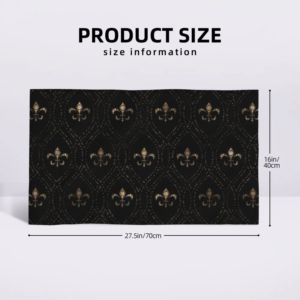 Custom Quick Dry Cotton Face Towel Absorbent Fleur-De-Lys Lily Flower Beach Towels