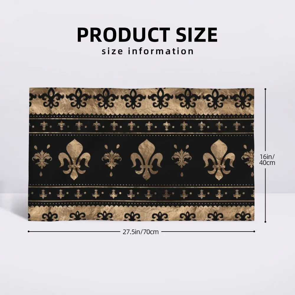 Custom Quick Dry Cotton Face Towel Absorbent Fleur-De-Lys Lily Flower Beach Towels