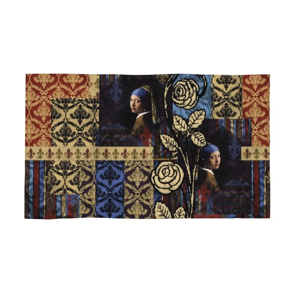 Custom Quick Dry Cotton Face Towel Absorbent Fleur-De-Lys Lily Flower Beach Towels