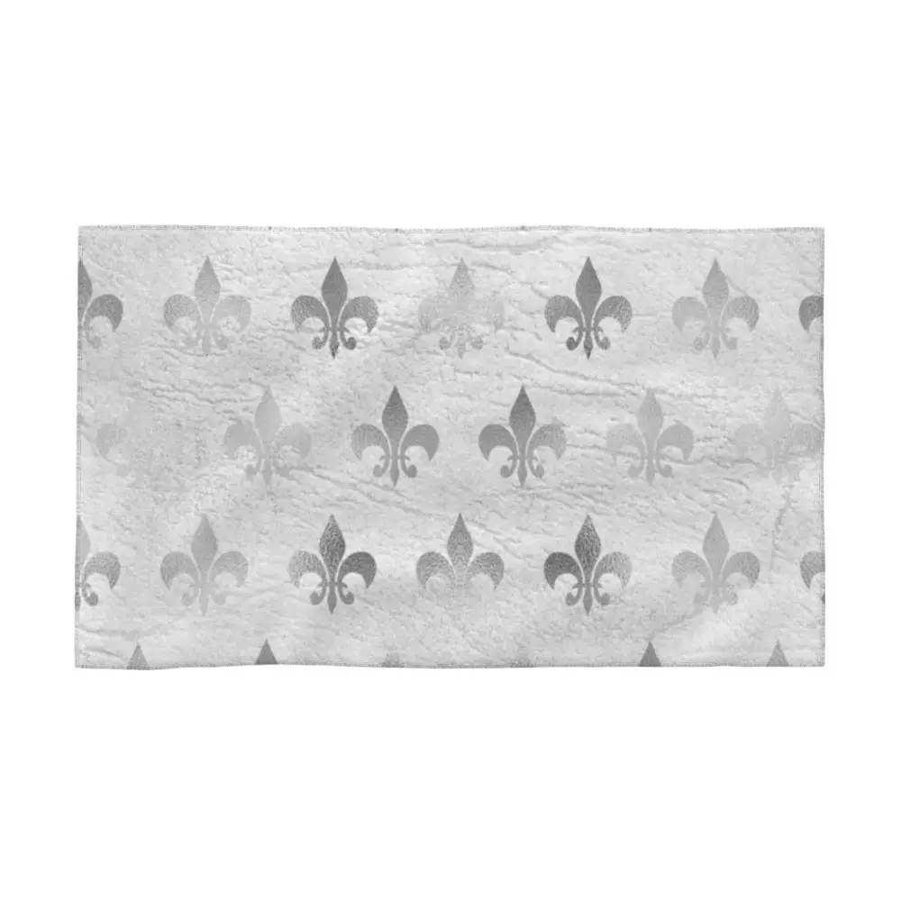 Custom Quick Dry Cotton Face Towel Absorbent Fleur-De-Lys Lily Flower Beach Towels