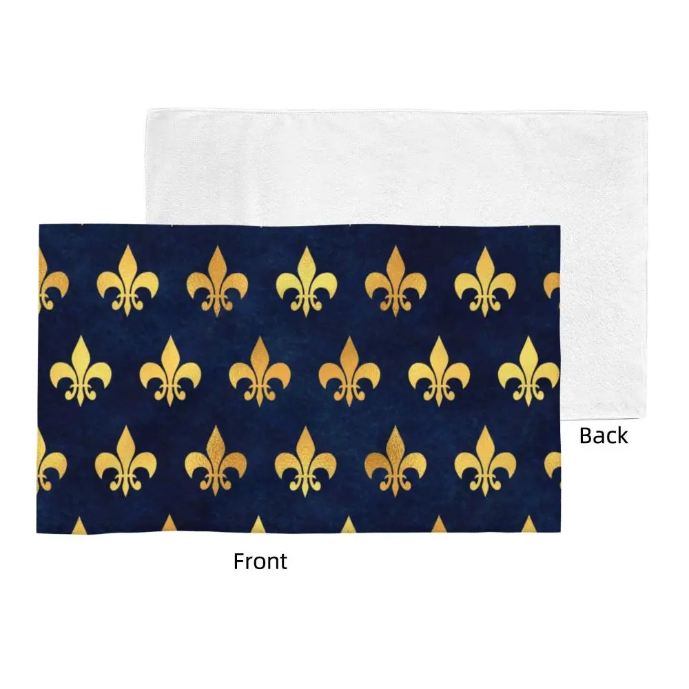 Custom Quick Dry Cotton Face Towel Absorbent Fleur-De-Lys Lily Flower Beach Towels