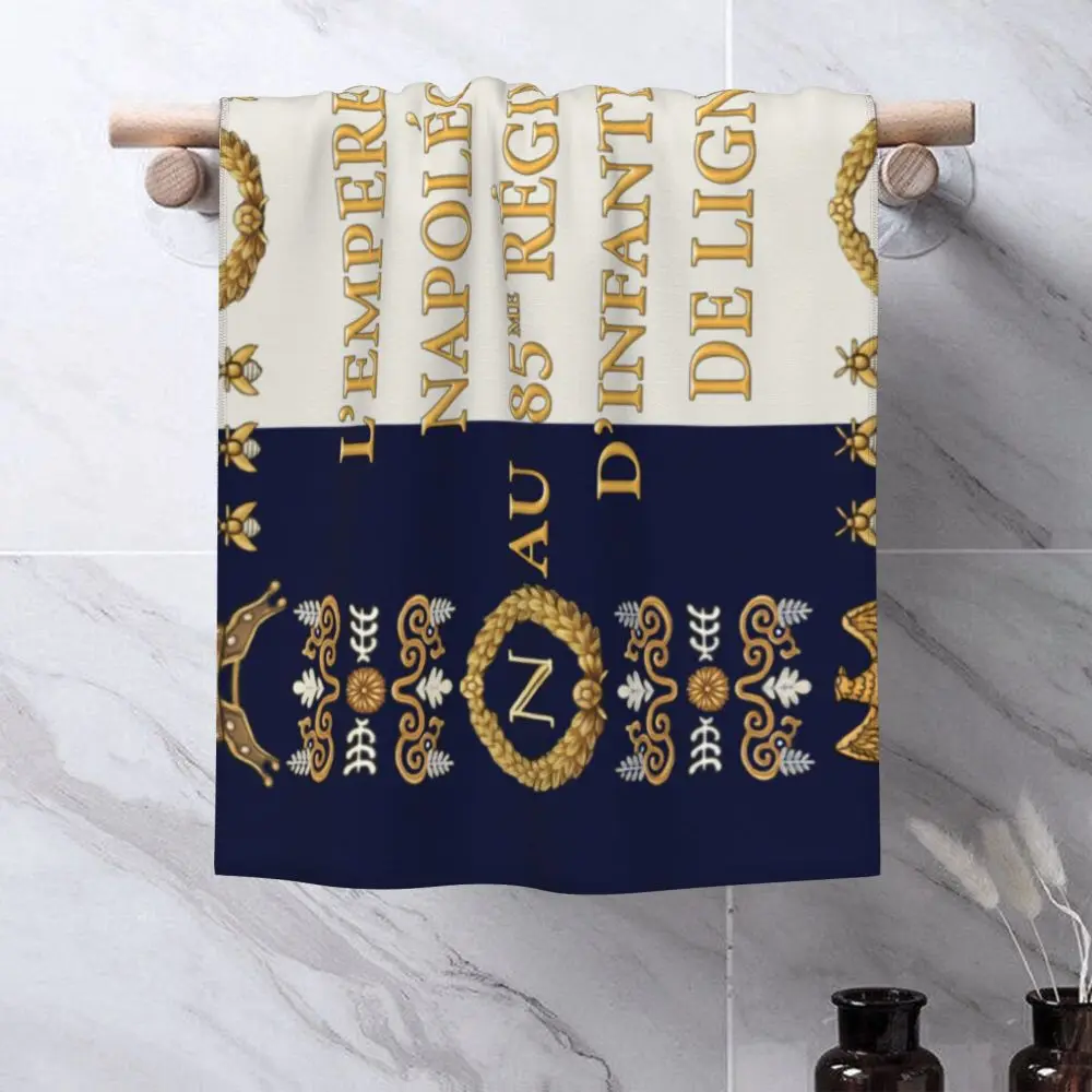 Custom Quick Dry Cotton Face Towel Absorbent Fleur-De-Lys Lily Flower Beach Towels