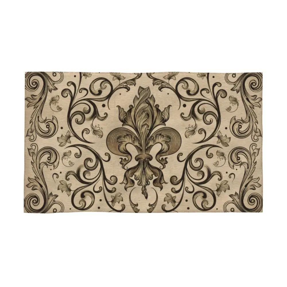 Custom Quick Dry Cotton Face Towel Absorbent Fleur-De-Lys Lily Flower Beach Towels