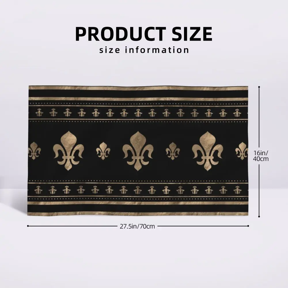 Custom Quick Dry Cotton Face Towel Absorbent Fleur-De-Lys Lily Flower Beach Towels