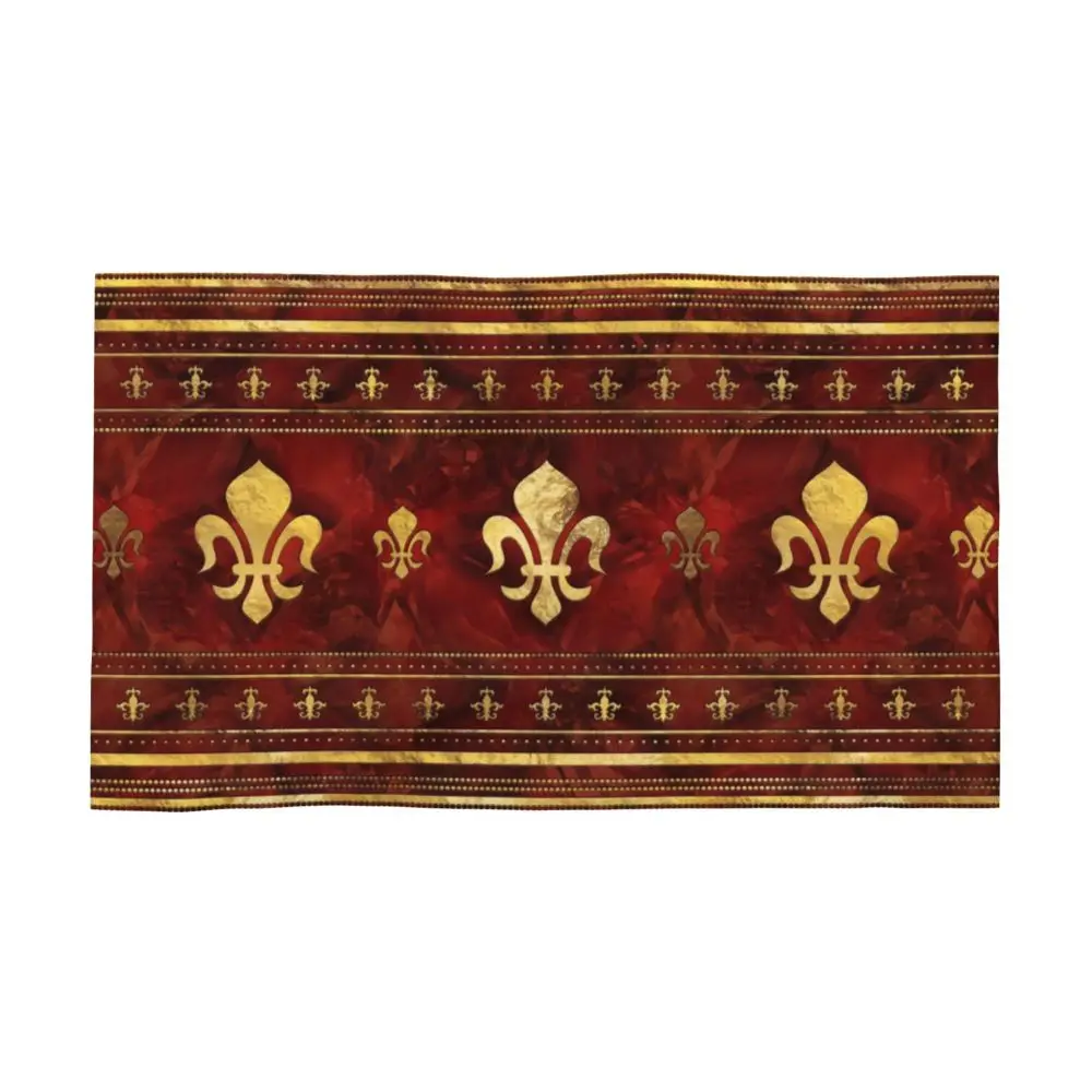 Custom Quick Dry Cotton Face Towel Absorbent Fleur-De-Lys Lily Flower Beach Towels