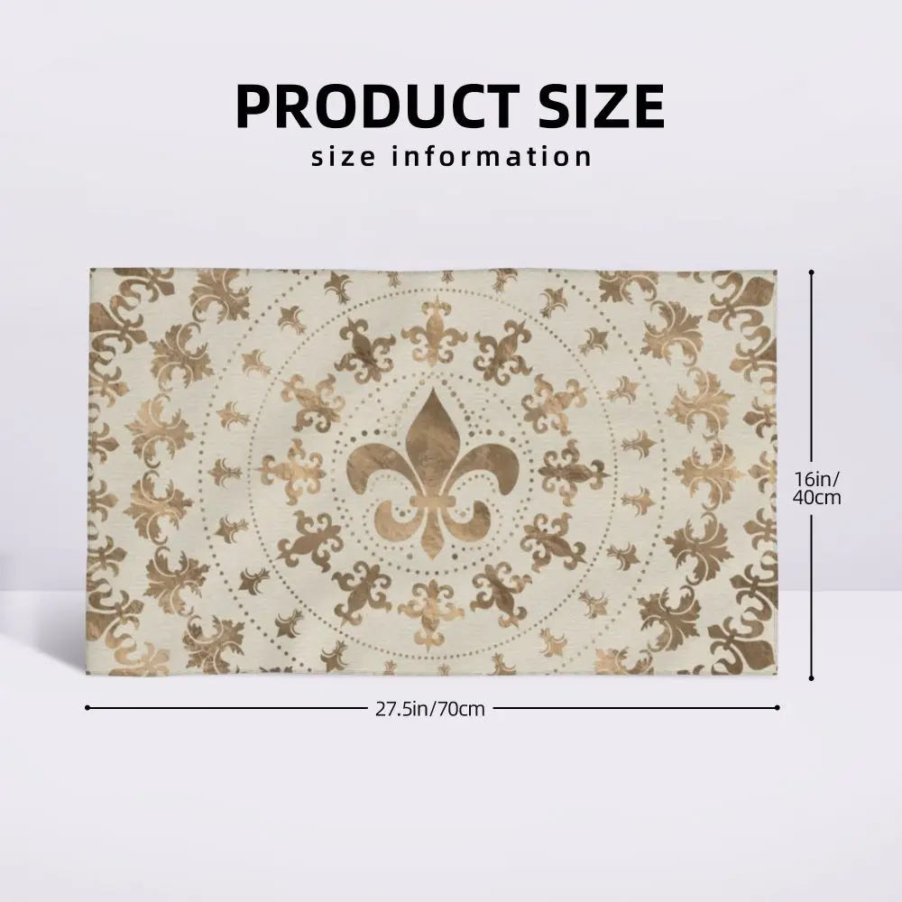Custom Quick Dry Cotton Face Towel Absorbent Fleur-De-Lys Lily Flower Beach Towels